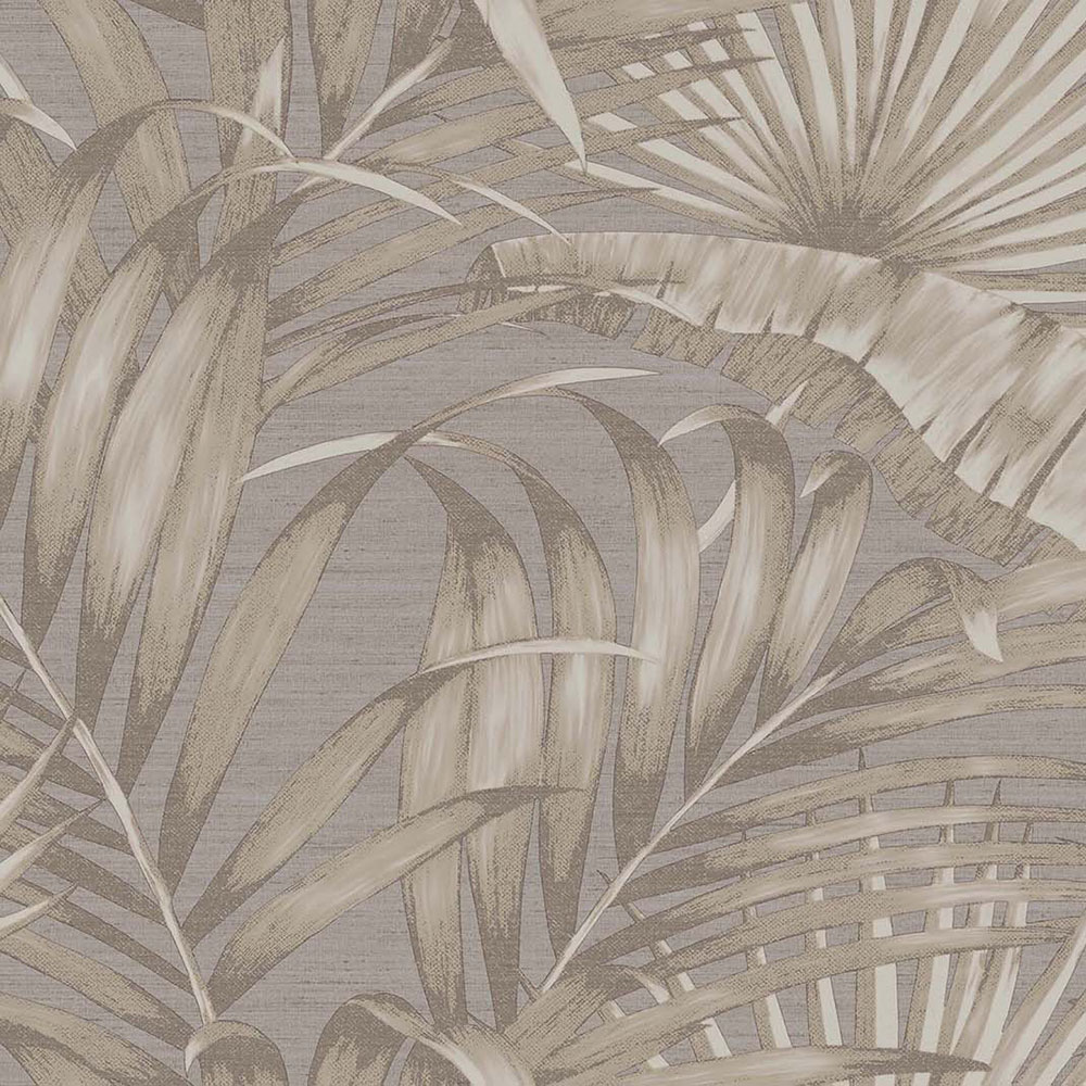 Luxurious non-woven wallpaper, brown-grey, leaves, 42209, Aura, Cristiana Masi by Parato
