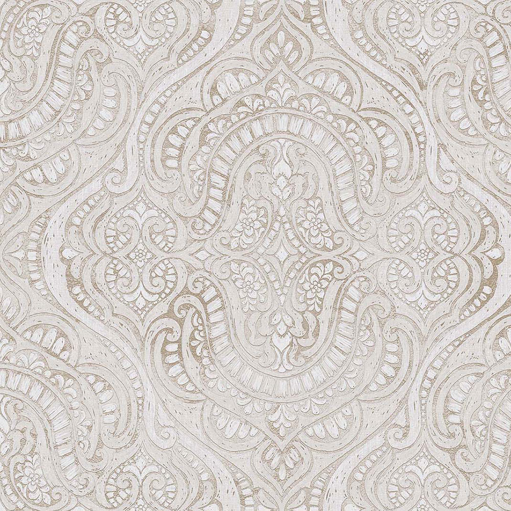 Luxurious non-woven wallpaper, beige, baroque, 42211, Aura, Cristiana Masi by Parato