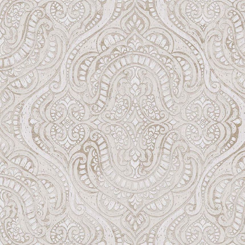 Luxurious non-woven wallpaper, beige, baroque, 42211, Aura, Cristiana Masi by Parato