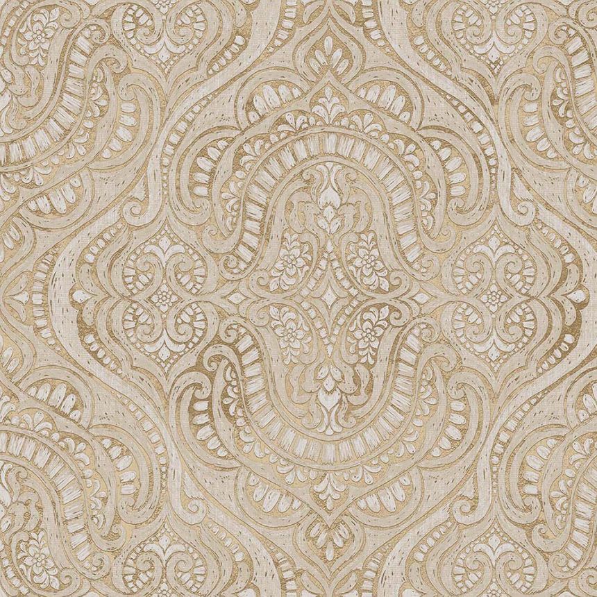 Luxurious non-woven wallpaper, brown-beige, baroque, 42213, Aura, Cristiana Masi by Parato