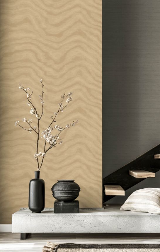 Non-woven wallpaper, beige, fabric imitation, 42224, Aura, Cristiana Masi by Parato
