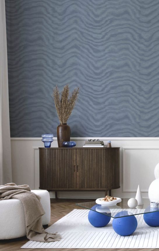 Non-woven wallpaper, blue, fabric imitation, 42236, Aura, Cristiana Masi by Parato