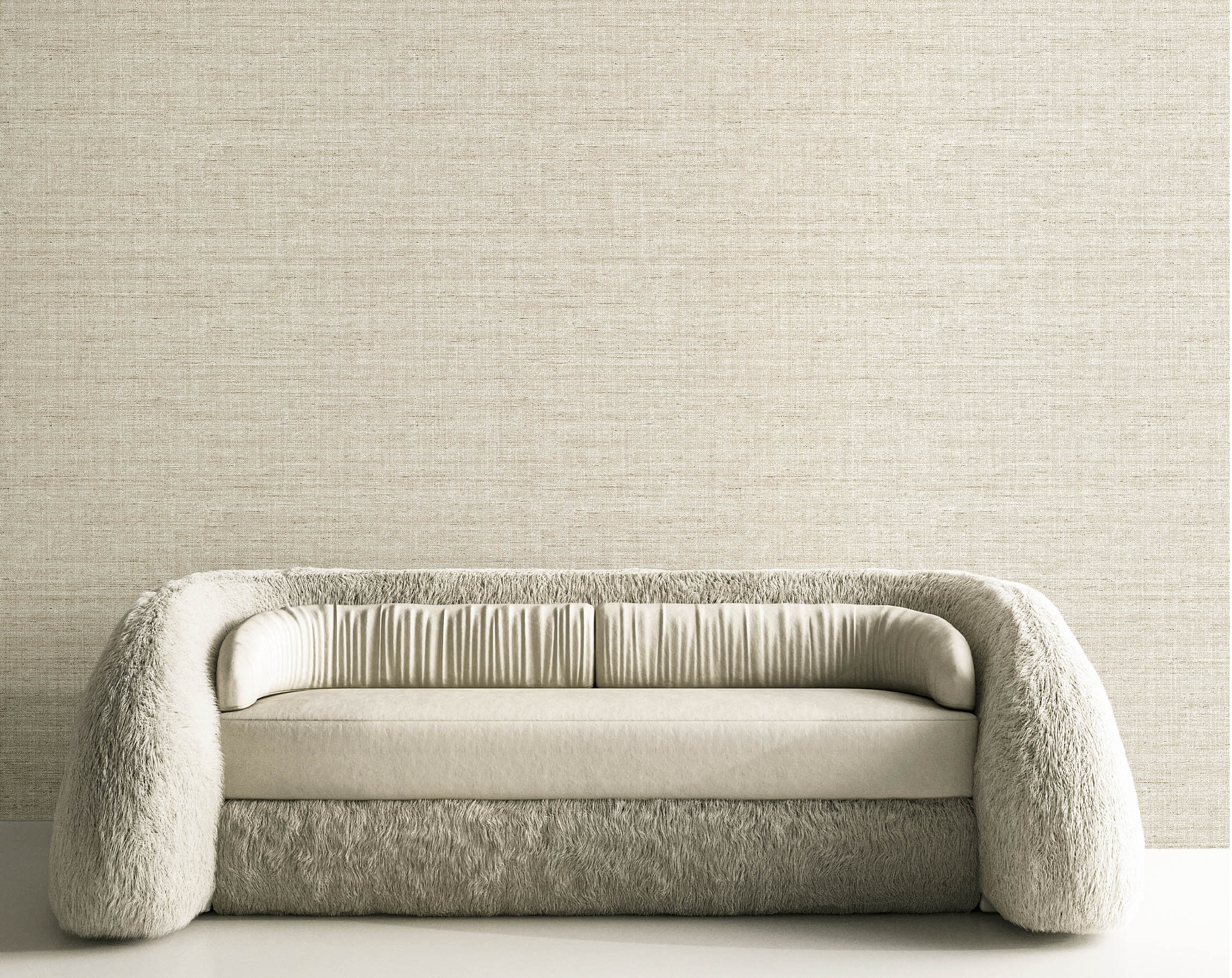 Non-woven wallpaper, beige, fabric imitation, 42262, Aura, Cristiana Masi by Parato