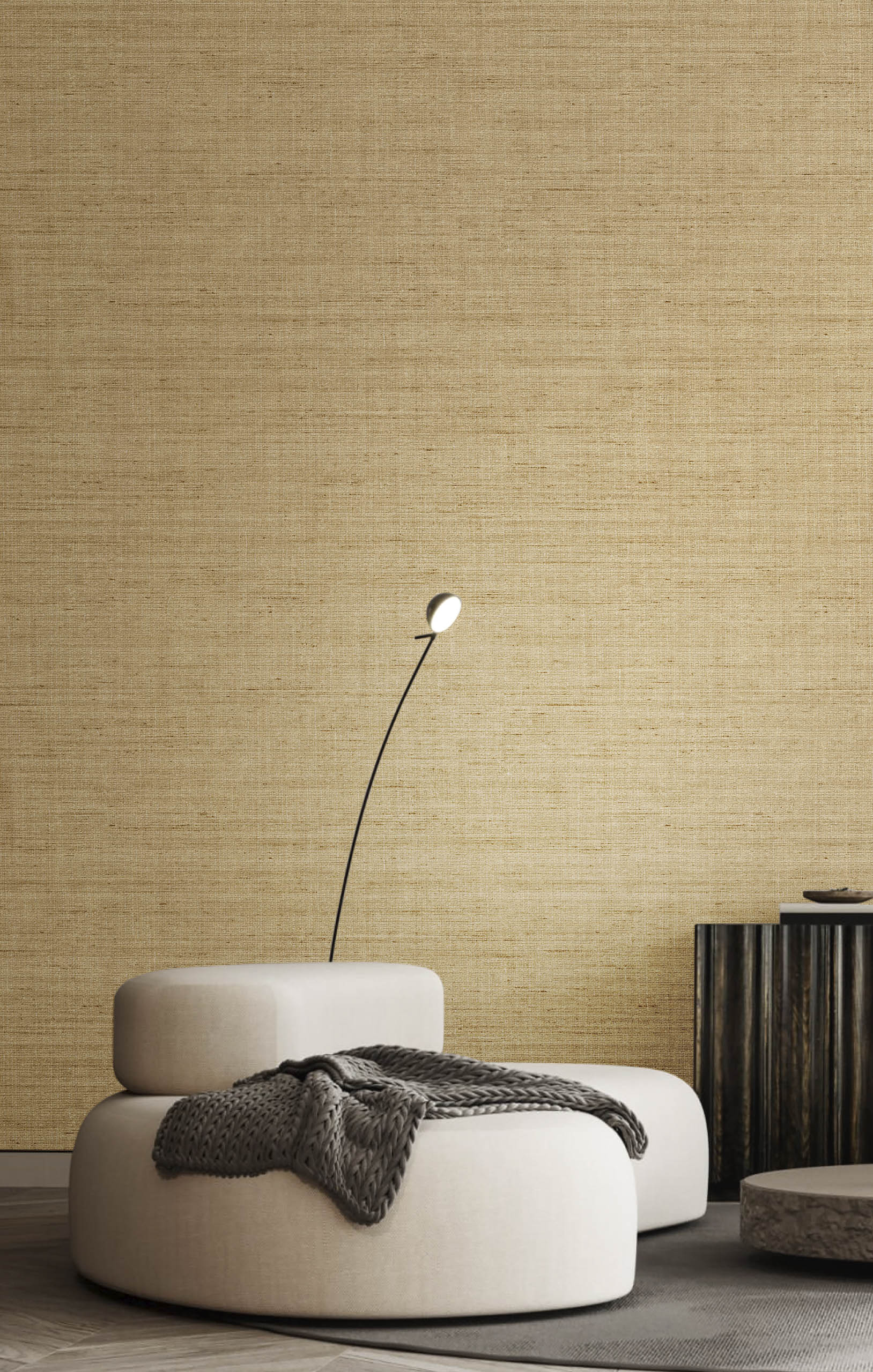 Non-woven wallpaper, brown, fabric imitation, 42264, Aura, Cristiana Masi by Parato