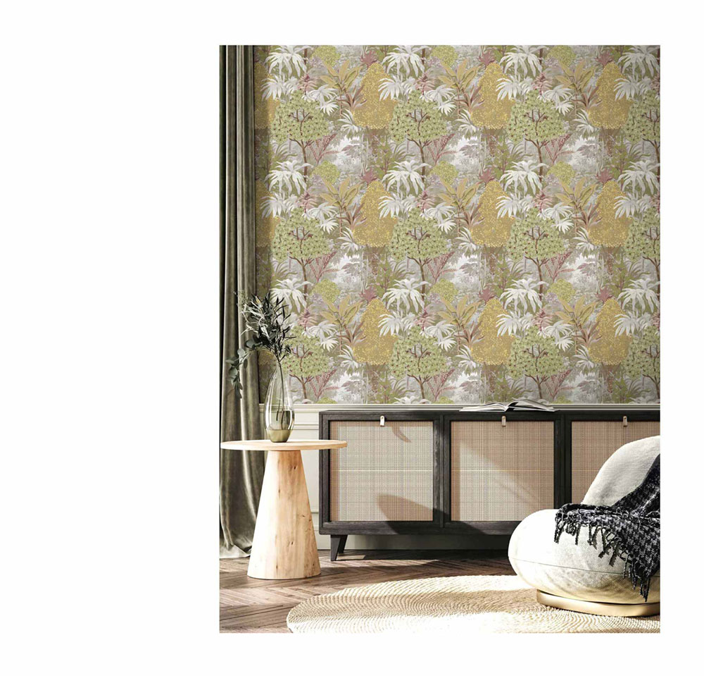 Non-woven wallpaper, green, leaves, 15501, Botany House, Cristiana Masi by Parato