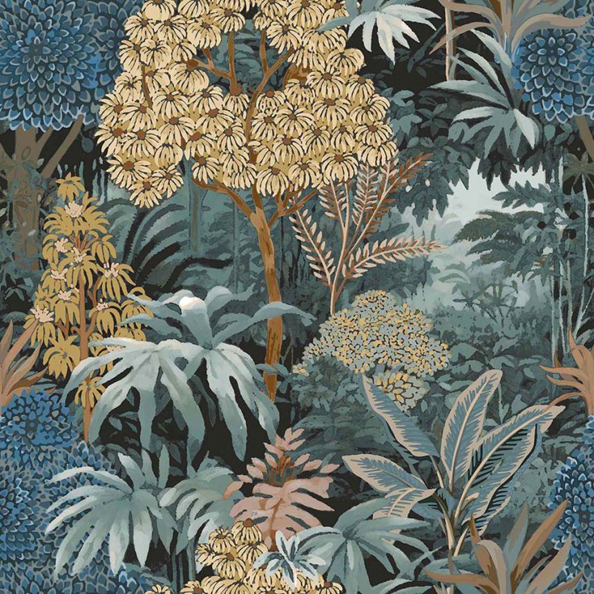 Non-woven wallpaper, blue, leaves, 15502, Botany House, Cristiana Masi by Parato