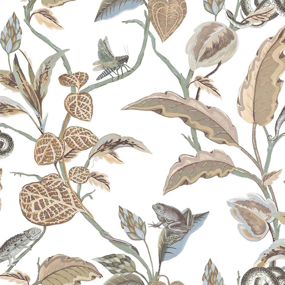 Non-woven wallpaper, brown-blue, leaves, 15506, Botany House, Cristiana Masi by Parato