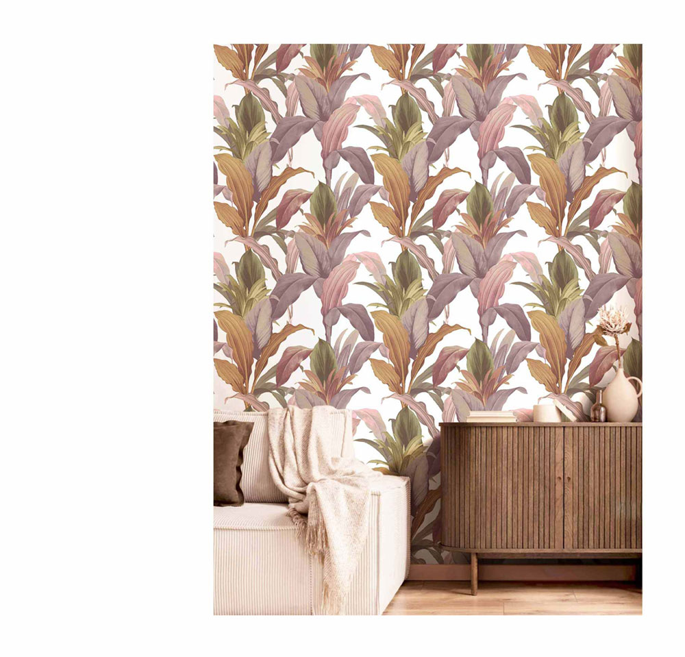 Non-woven wallpaper, purple, leaves, 15514, Botany House, Cristiana Masi by Parato