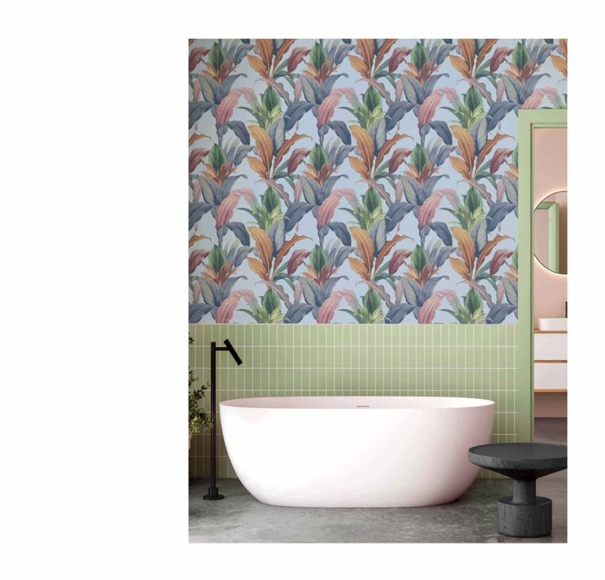 Non-woven wallpaper, blue, leaves, 15516, Botany House, Cristiana Masi by Parato