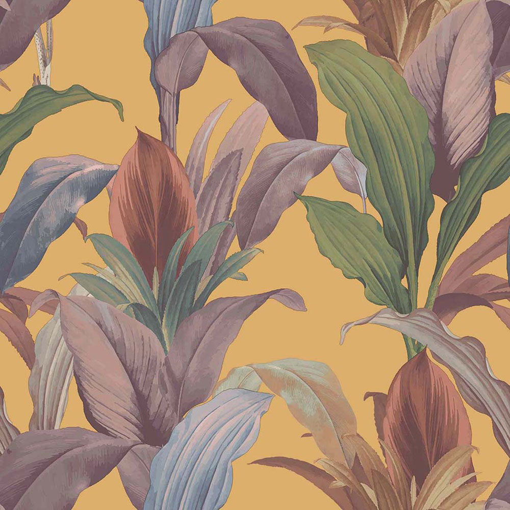 Non-woven wallpaper, ochre, leaves, 15517, Botany House, Cristiana Masi by Parato