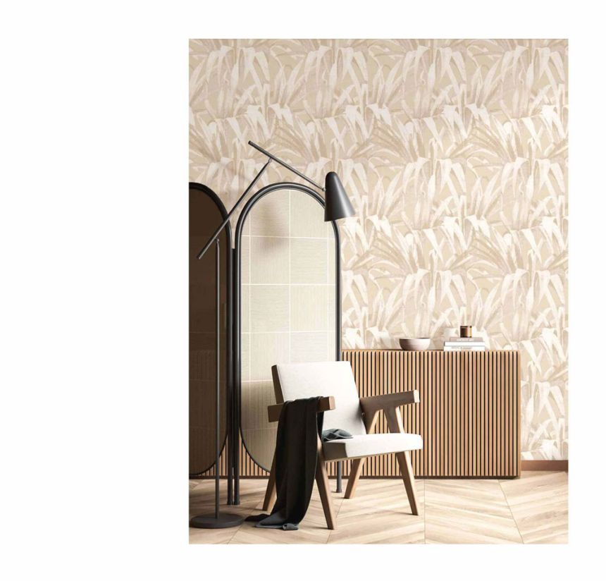 Non-woven wallpaper, beige, leaves, 15521, Botany House, Cristiana Masi by Parato