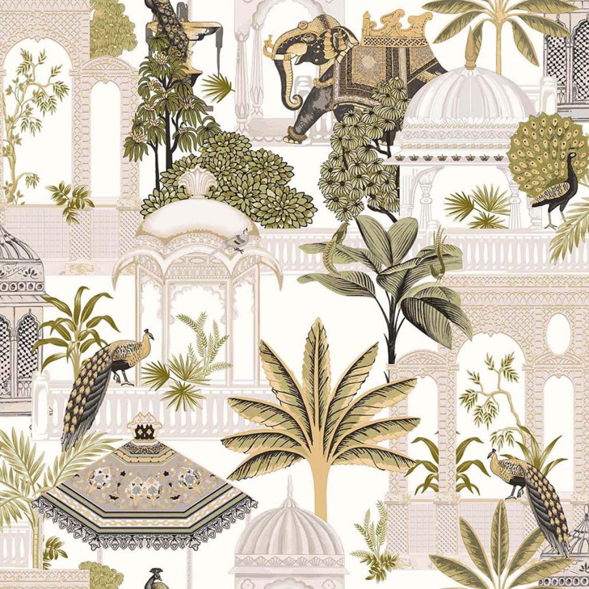 Non-woven wallpaper, grey-green, garden, 15537, Botany House, Cristiana Masi by Parato