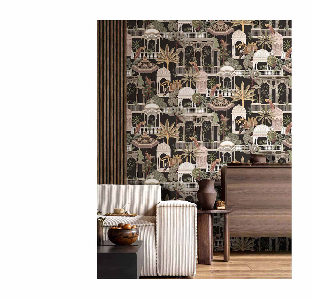 Non-woven wallpaper, ochre, garden, 15538, Botany House, Cristiana Masi by Parato