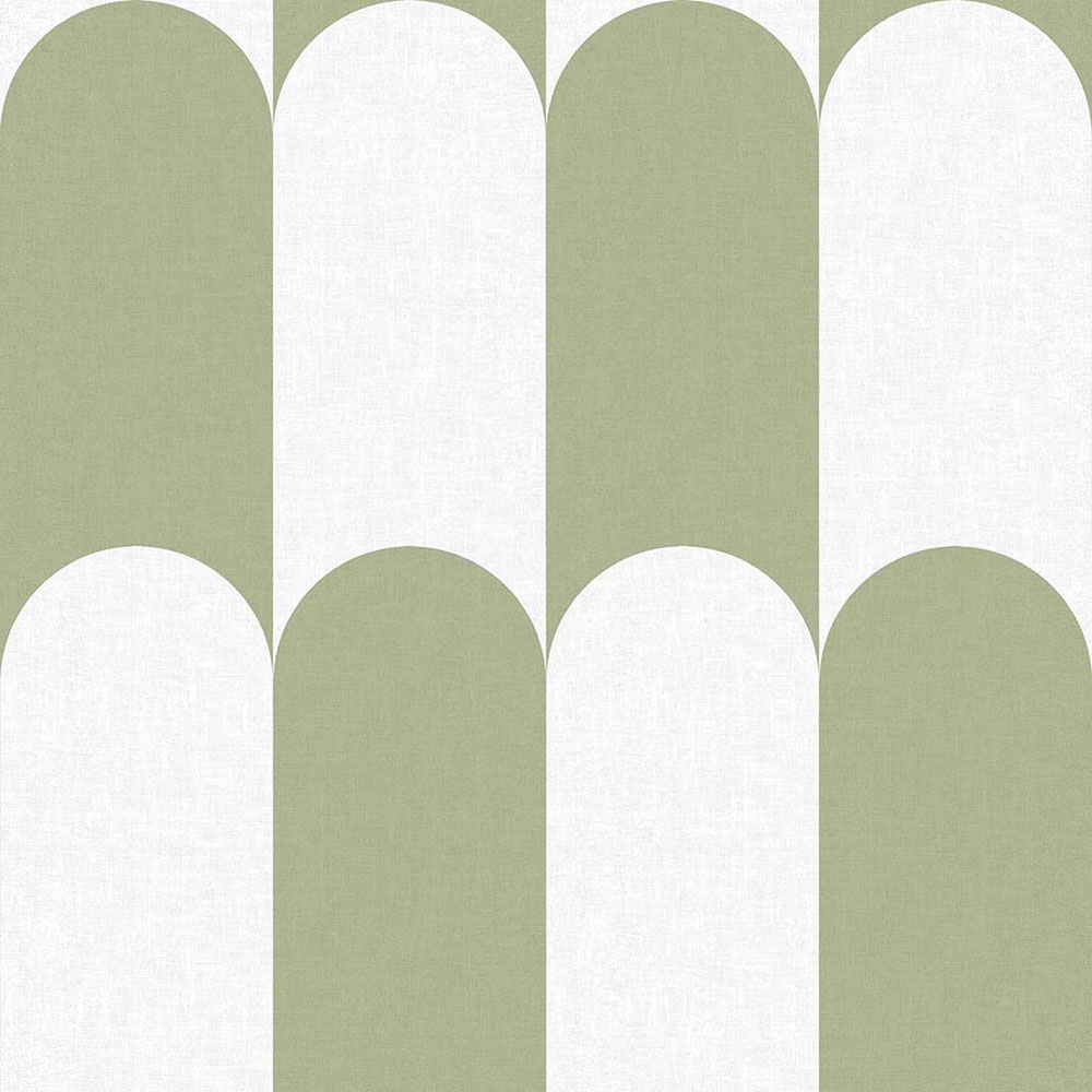 Geometric non-woven wallpaper, green-white, 15555, Botany House, Cristiana Masi by Parato