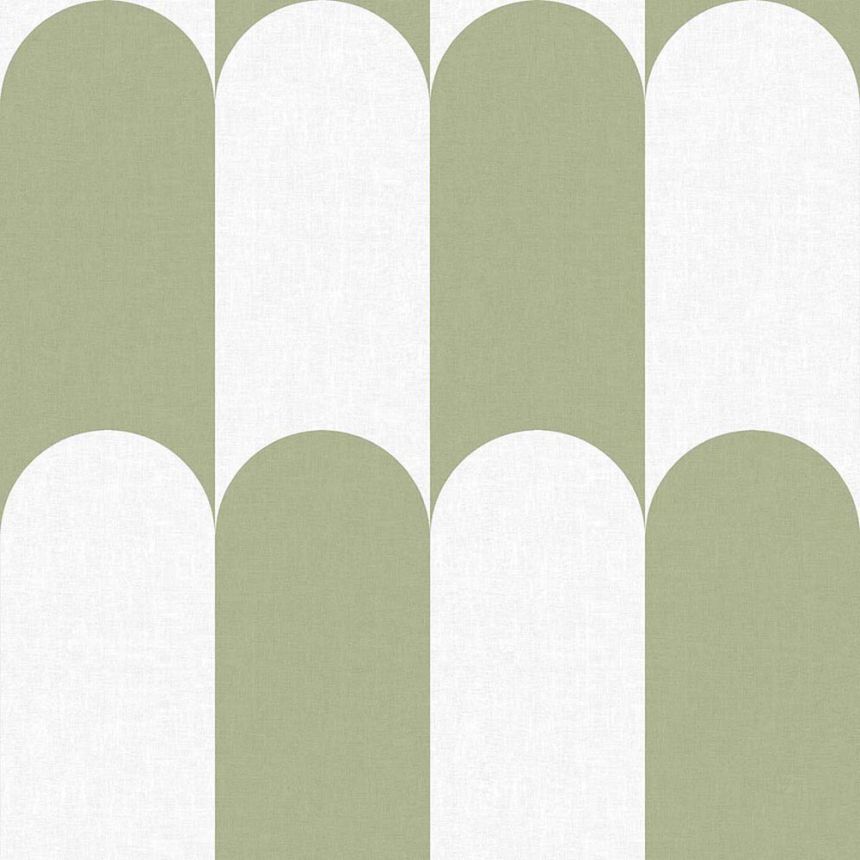 Geometric non-woven wallpaper, green-white, 15555, Botany House, Cristiana Masi by Parato