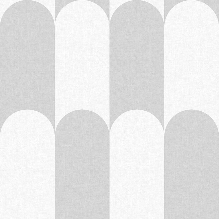 Geometric non-woven wallpaper, grey-white, 15556, Botany House, Cristiana Masi by Parato