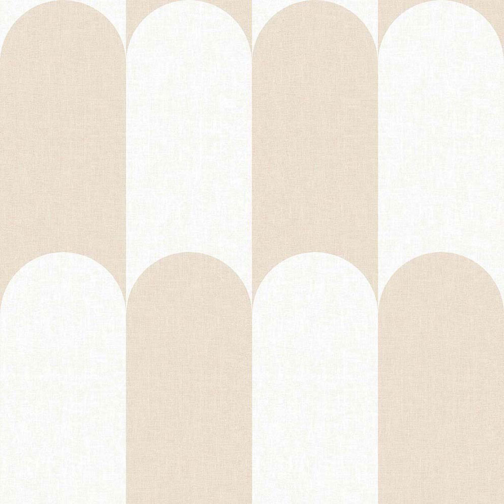 Geometric non-woven wallpaper, beige-white, 15557, Botany House, Cristiana Masi by Parato