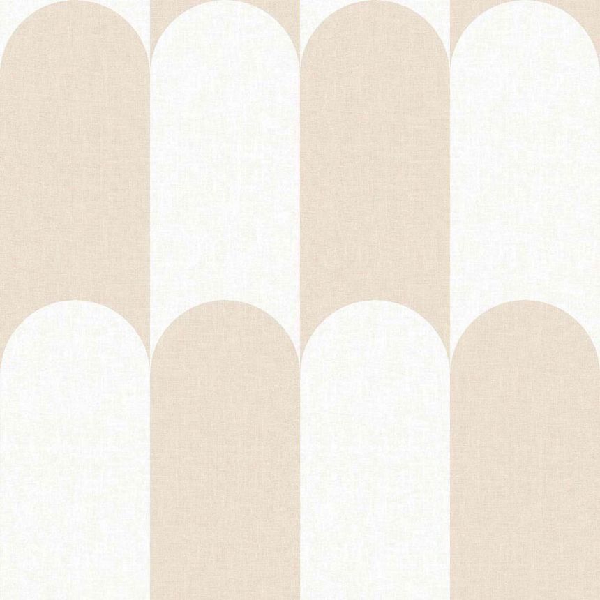 Geometric non-woven wallpaper, beige-white, 15557, Botany House, Cristiana Masi by Parato