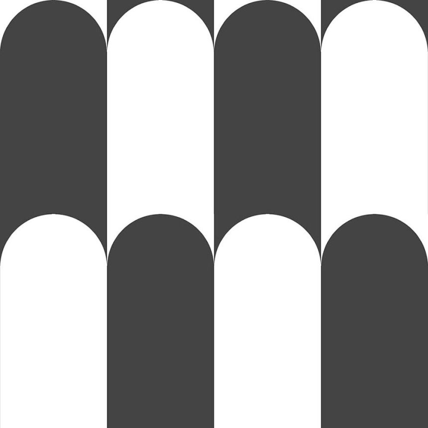 Geometric non-woven wallpaper, black-white, 15559, Botany House, Cristiana Masi by Parato