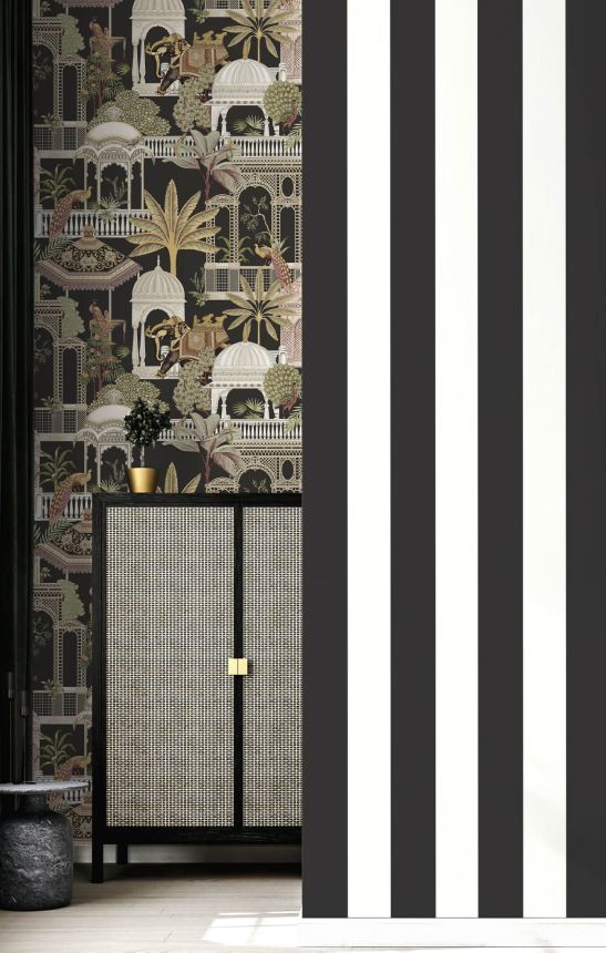 Non-woven wallpaper, grey-white, stripes, 15561, Botany House, Cristiana Masi by Parato