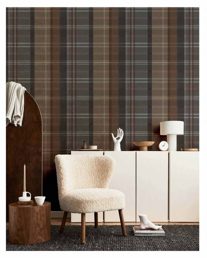 Non-woven wallpaper, black, fabric imitation, 15569, Botany House, Cristiana Masi by Parato