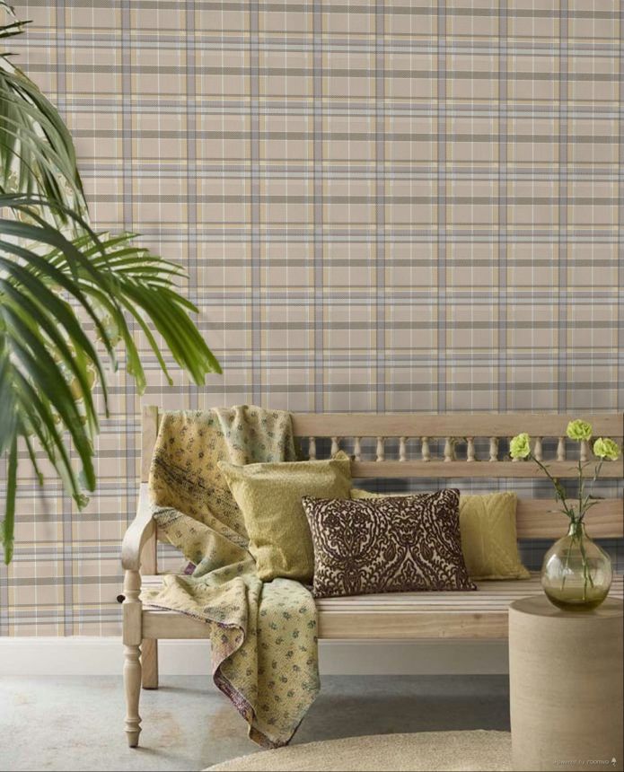 Non-woven wallpaper, beige, fabric imitation, 15571, Botany House, Cristiana Masi by Parato