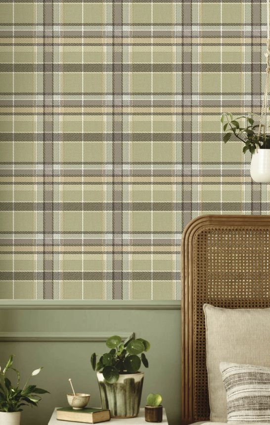 Non-woven wallpaper, green, fabric imitation, 15575, Botany House, Cristiana Masi by Parato