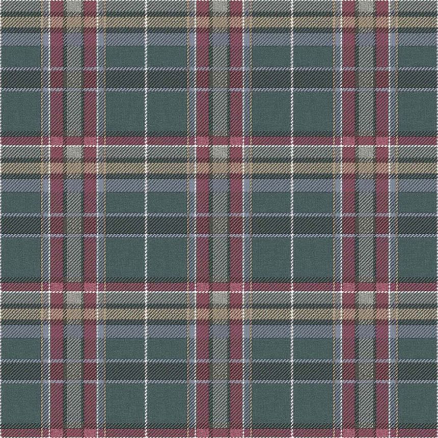 Non-woven wallpaper, blue-burgundy, fabric imitation, 15577, Botany House, Cristiana Masi by Parato