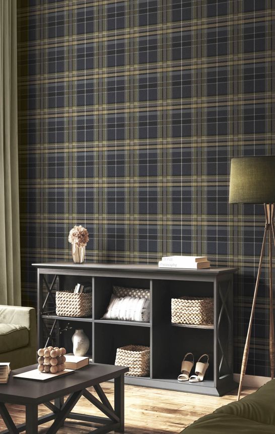 Non-woven wallpaper, blue, fabric imitation, 15579, Botany House, Cristiana Masi by Parato