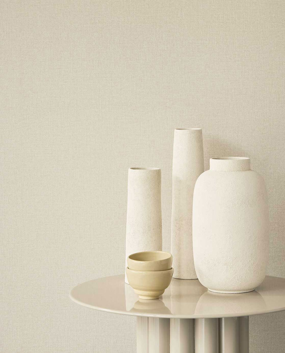 Non-woven wallpaper, cream, fabric imitation, 340612, Linen Look, Eijffinger