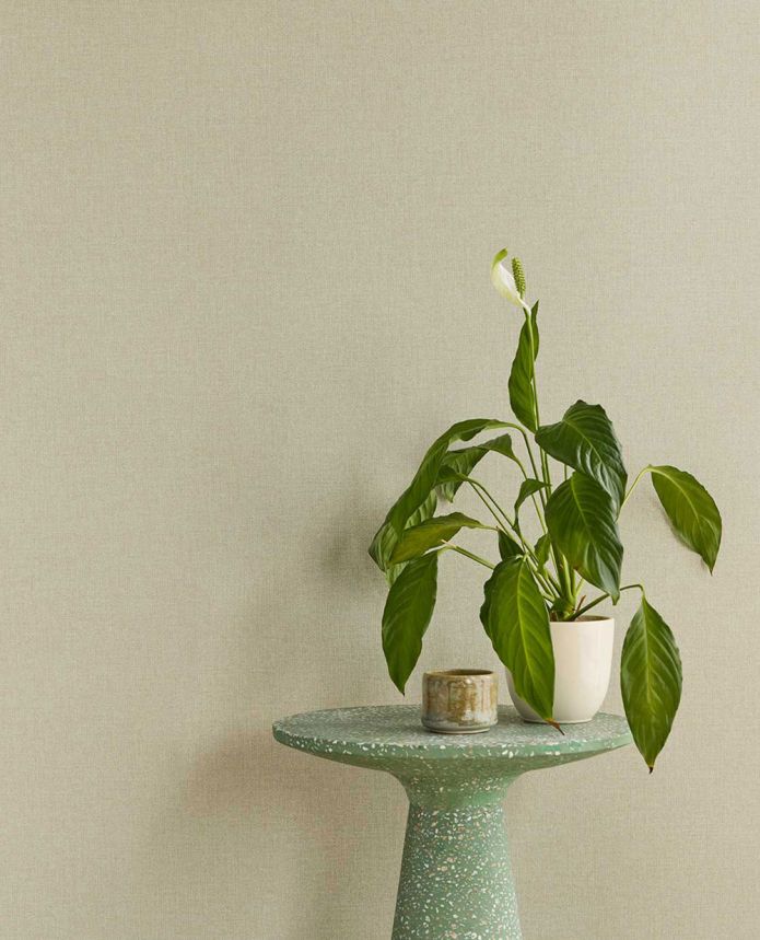 Non-woven wallpaper, green, fabric imitation, 340635, Linen Look, Eijffinger