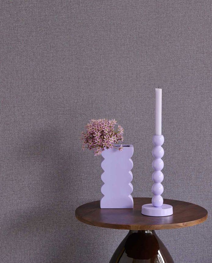 Non-woven wallpaper, purple, fabric imitation, 340643, Linen Look, Eijffinger