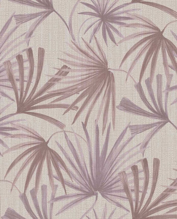Non-woven wallpaper, grey- purple, leaves, 340512, Groovy, Eijffinger