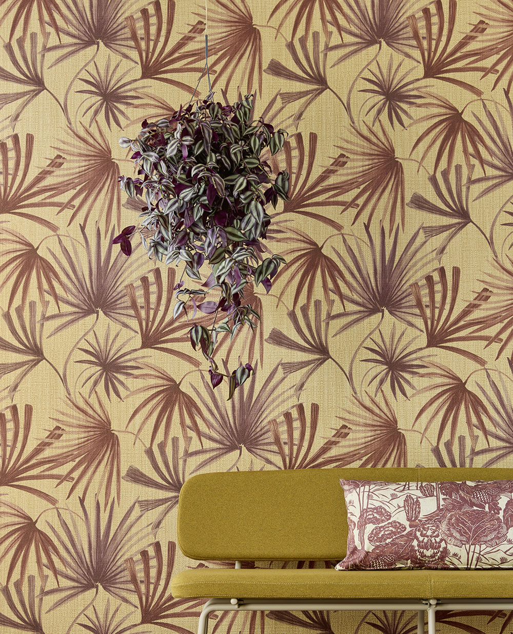 Non-woven wallpaper, brown-burgundy, leaves, 340514, Groovy, Eijffinger