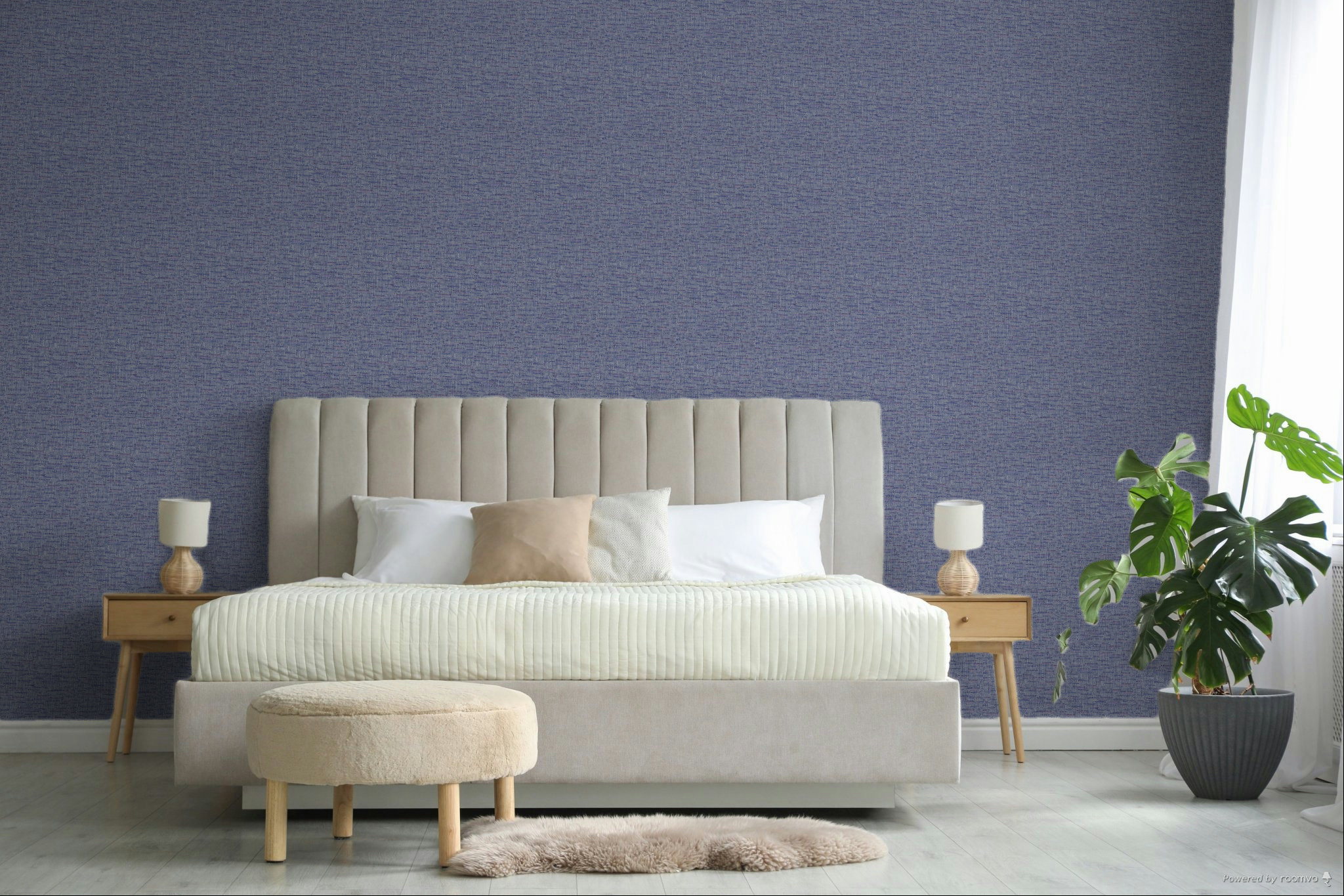 Non-woven wallpaper, blue, fabric imitation, 340533, Groovy, Eijffinger