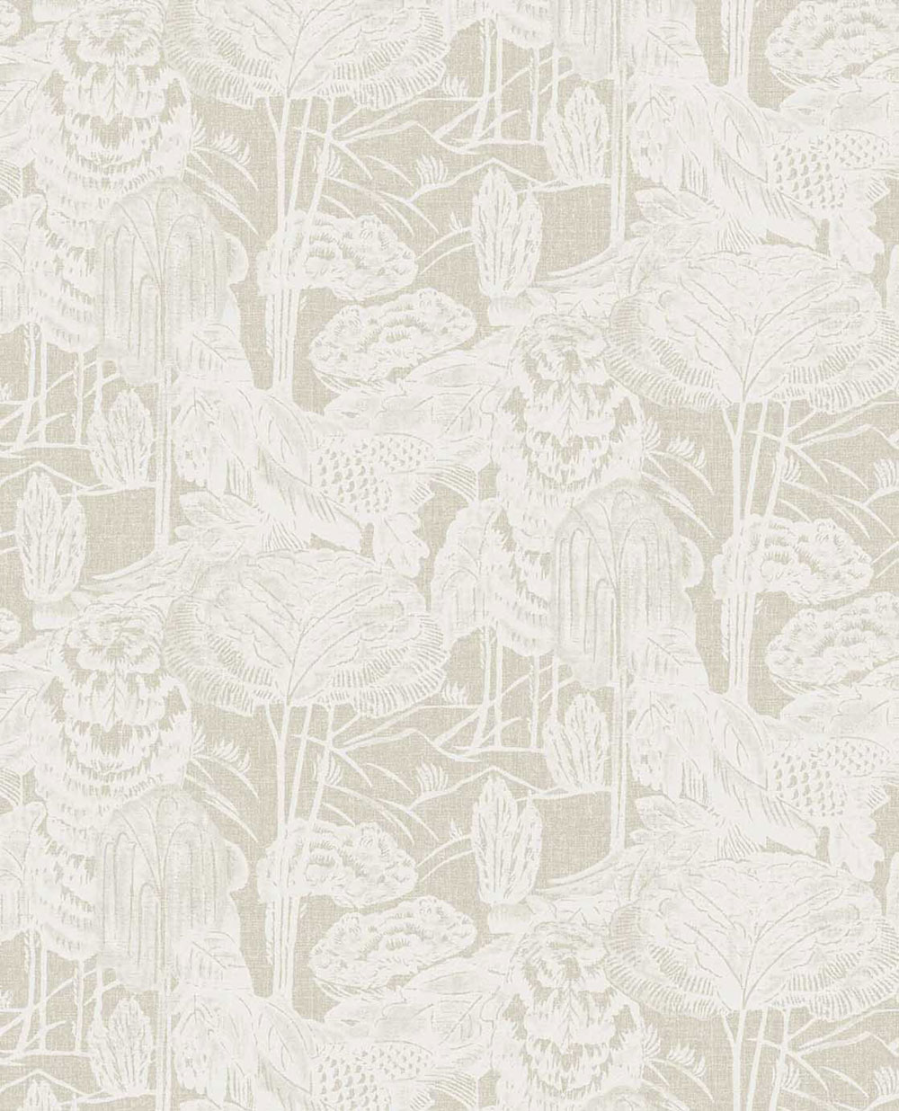 Non-woven wallpaper, beige, leaves, trees, 340540, Groovy, Eijffinger
