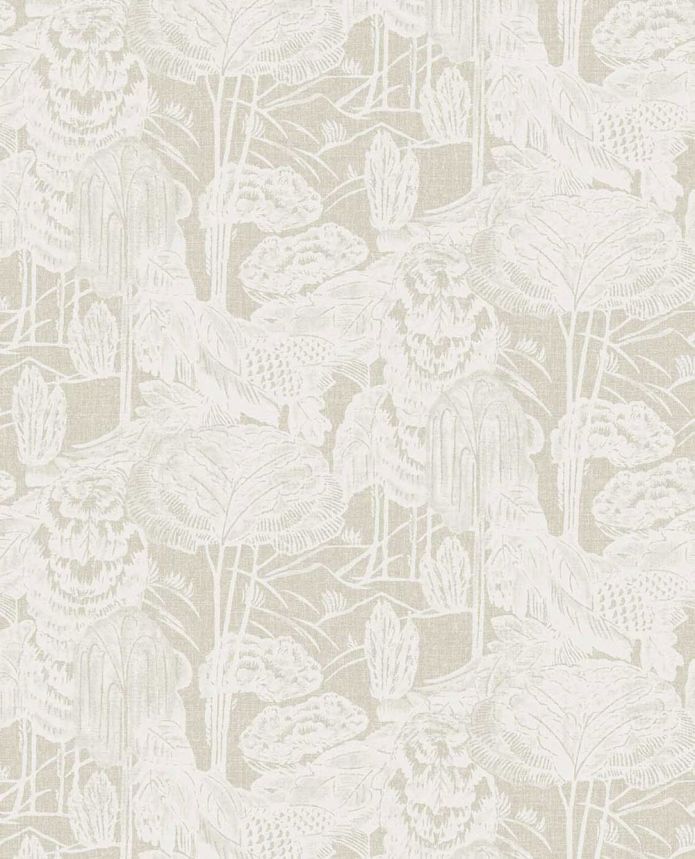Non-woven wallpaper, beige, leaves, trees, 340540, Groovy, Eijffinger