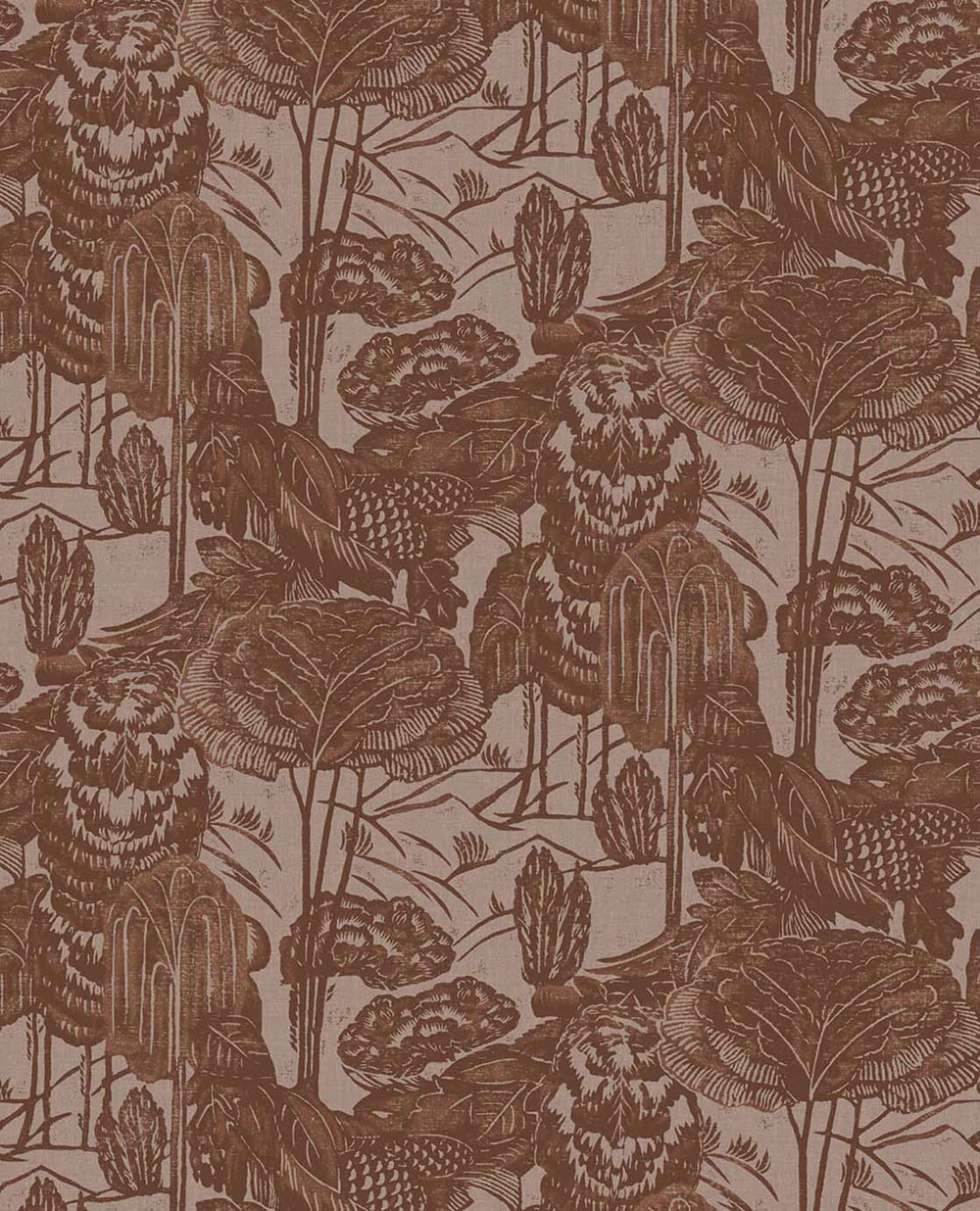 Non-woven wallpaper, brown-red, leaves, trees, 340544, Groovy, Eijffinger