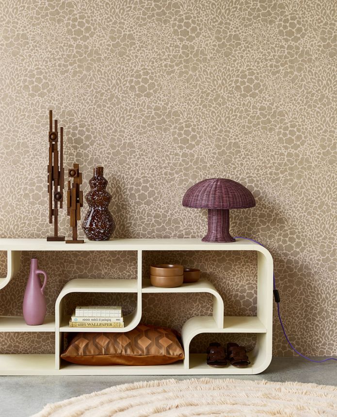 Non-woven wallpaper, pink-brown, flowers, 340554, Groovy, Eijffinger