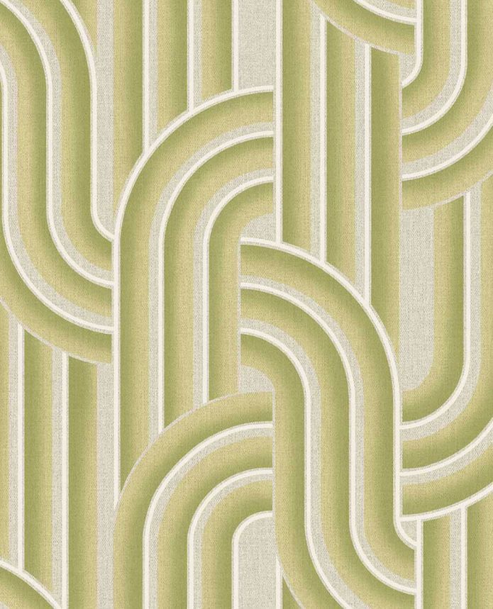 Geometric non-woven wallpaper, green-beige, retro, 340562, Groovy, Eijffinger