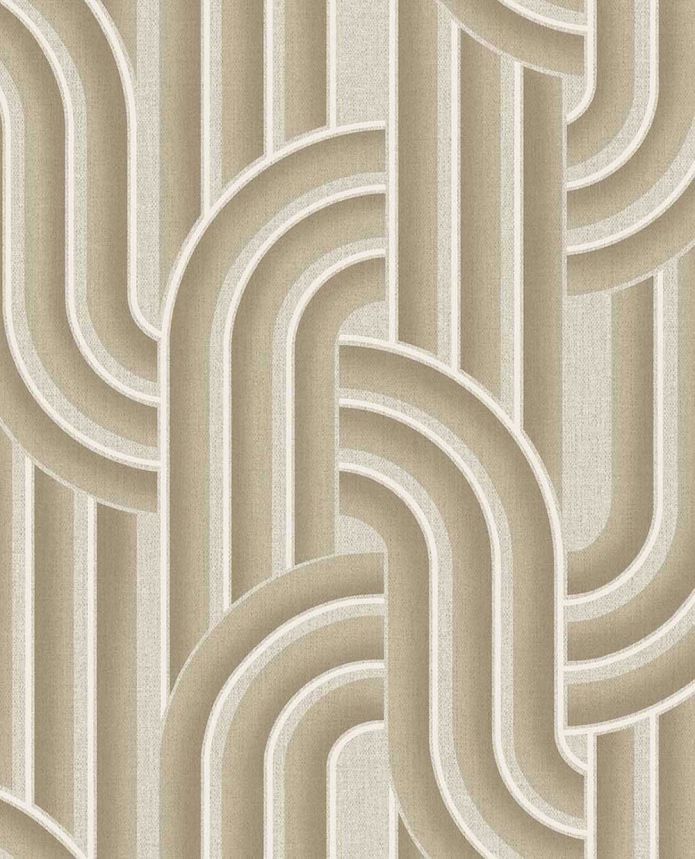 Geometric non-woven wallpaper, brown-beige, retro, 340564, Groovy, Eijffinger