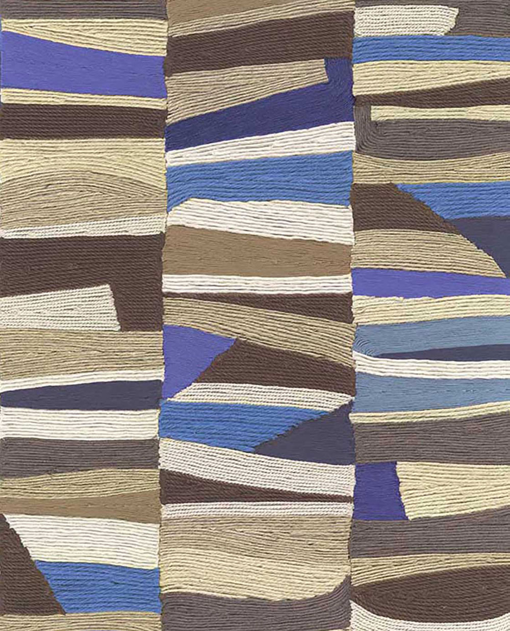 Non-woven wallpaper, blue-beige, mat imitation, 340572, Groovy, Eijffinger