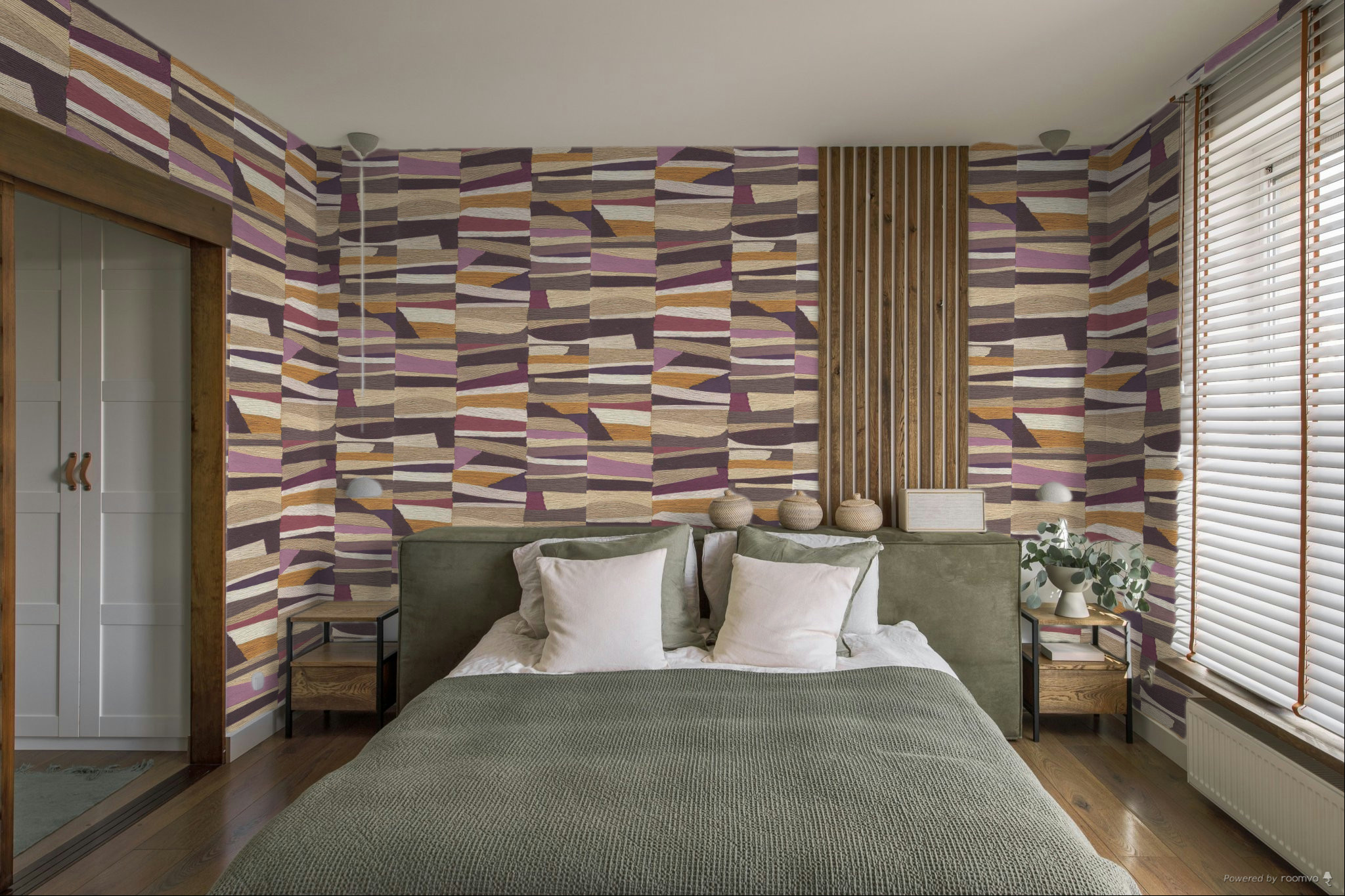 Non-woven wallpaper, pink-beige, mat imitation, 340573, Groovy, Eijffinger