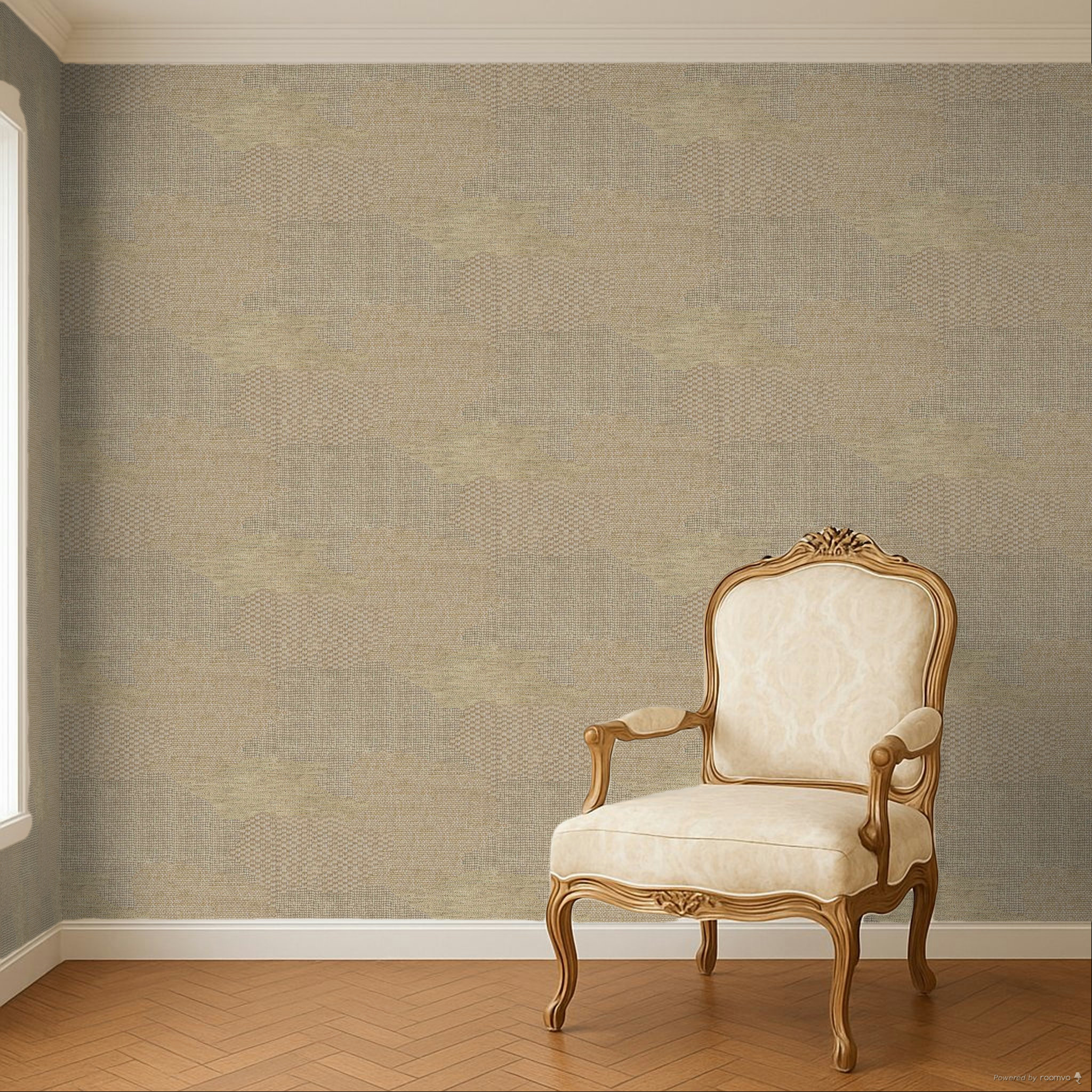 Non-woven wallpaper, brown-beige, fabric imitation, 340581, Groovy, Eijffinger