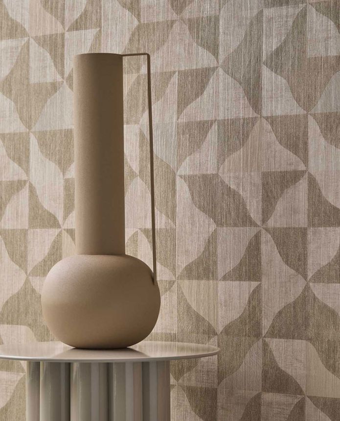 Geometric non-woven wallpaper, brown-beige, 340322, Sensory Eijffinger