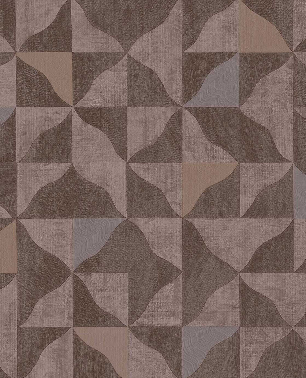 Geometric non-woven wallpaper, brown, 340323, Sensory Eijffinger