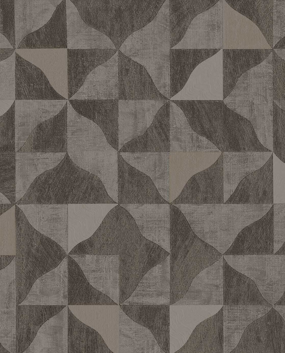 Geometric non-woven wallpaper, brown-grey, 340324, Sensory Eijffinger