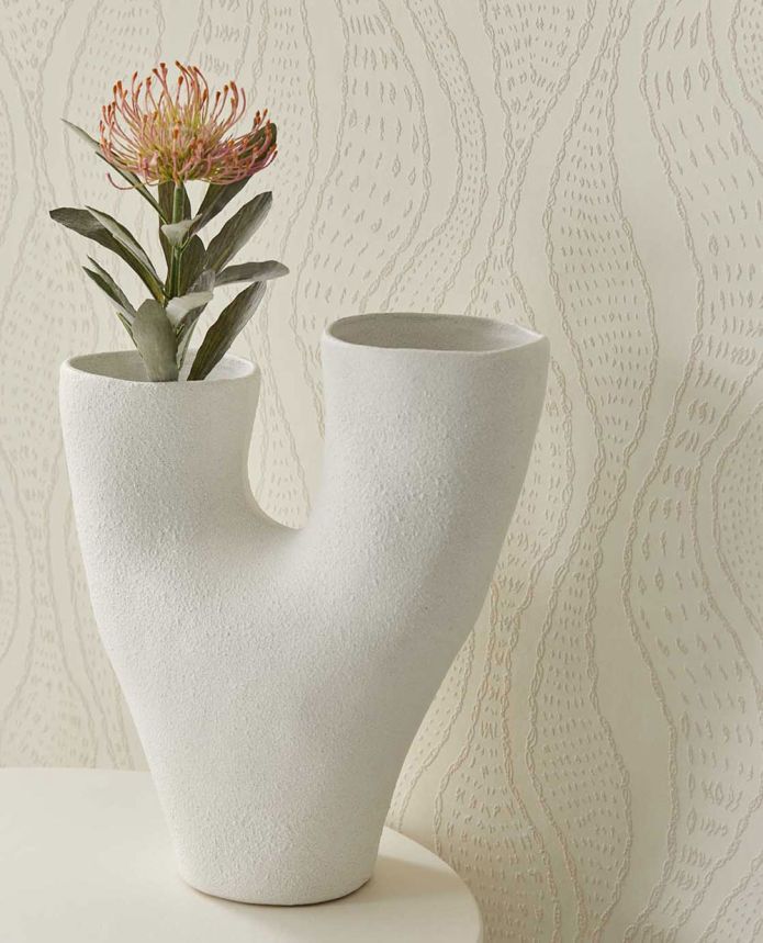 Geometric non-woven wallpaper, white, 340351, Sensory Eijffinger