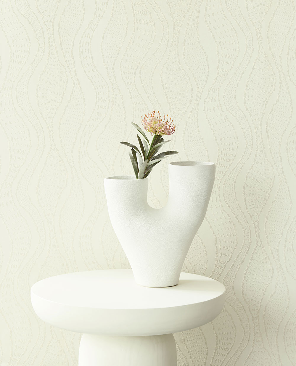 Geometric non-woven wallpaper, cream, 340352, Sensory Eijffinger