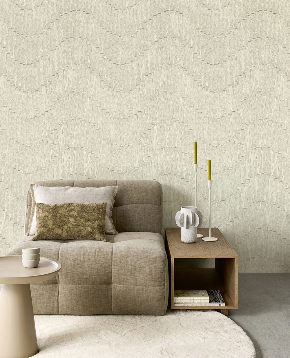 Non-woven wall mural, beige, waves, 340371, Sensory, Eijffinger
